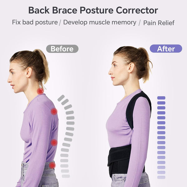 Back Brace for Women Men Posture Corrector Improve Posture Lumbar Support Shoulder Lower Upper Back Pain Relief
