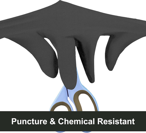 GLOVEWORKS Black Disposable Nitrile Industrial Gloves, 5 Mil, Latex & Powder-Free, Food-Safe, Textured