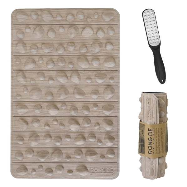 Foot Acupressure Mat and File, Foot Massage Mat anti Fatigue Standing Desk Office Reflexology for Bathroom Offic Yoga Travel Acupressure Tool