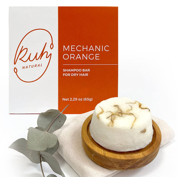 Ruh Natural Shampoo Bar for Dry Hair, Handmade Sulfate Free Shampoo Bars with Gardenia Citrus Scent, Vegan and Zero-Waste Eco-Friendly, Mechanic