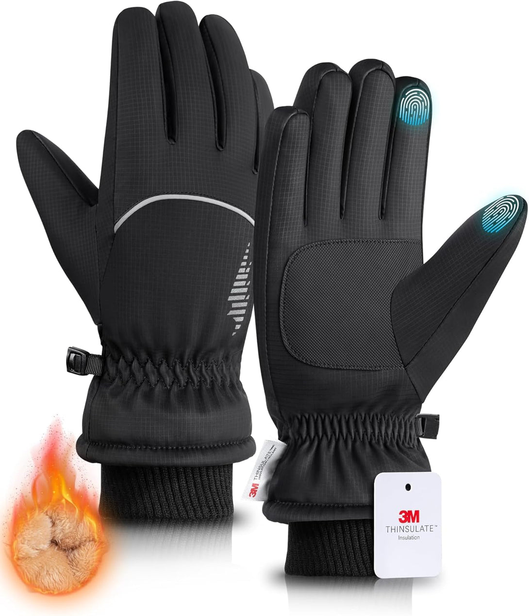Rivmount Winter Gloves Women Men, Thermal Ski Gloves for Cold Weather with Warm, Waterproof, Touchscreen for Running, Skiing