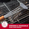BBQ-AID All Angles BBQ Grill Brush for Outdoor Grill â Cleans All Angles, Large Wooden Handle, and Stainless Steel Bristles - BBQ Brush for Grill