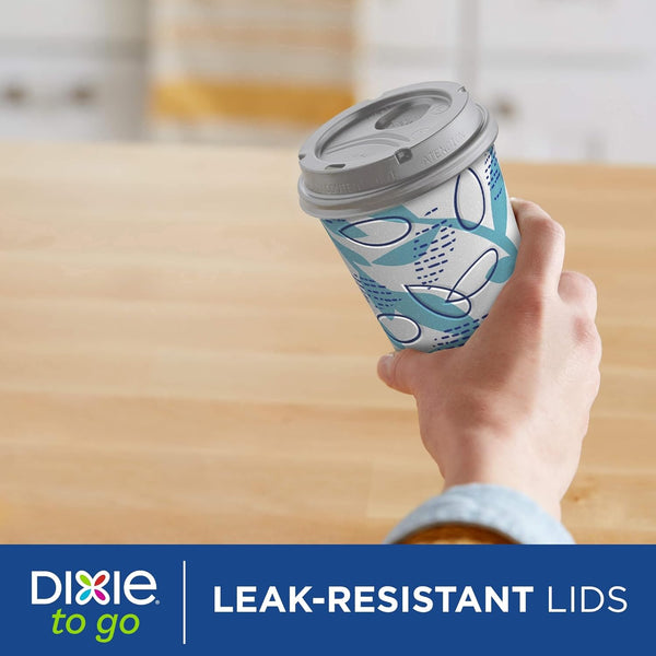 Dixie to Go Medium Paper Coffee Cups with Lids, 12 Oz, 26 Count, Disposable Cups for On-The-Go Hot Beverages