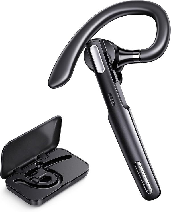 Bluetooth Headset, Wireless Bluetooth Earpiece V5.0 Hands-Free Earphones with Built-In Mic for Driving/Business/Office, Compatible with Iphone and