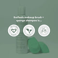 Ecotools Makeup Brush + Sponge Shampoo, Remove Makeup & Impurities from Tools, Sponges, & Puffs, Fragrance-Free Brush Cleanser, No Harsh