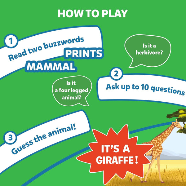 Skillmatics Guess in 10 Animal Planet, Card Game, Perfect for Boys, Girls, Kids, Teens, Adults Who Love Animals, Trivia Games, Travel Games, Gifts