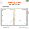 SUNEE 2025-2026 Weekly & Monthly Planner 9"X11.2" - 12 Month (July 2025 - June 2026), Vegan Leather Cover Planner Academic Year Calendar, Pocket,