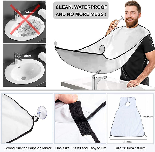 Shaving Kit for Men, Include Safety Razor, Sandalwood Cream, Aftershave, Pre Shave Oil, Shaving Brush and Bowl, Shaving Apron Bib -Unique Gifts