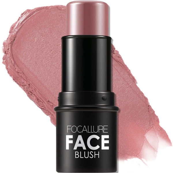 FOCALLURE Cream Blush Makeup,Buildable Blush Stick for Cheeks,Matte and Dewy Finish,Long Wearing,Easy Application,Lightweight Multi Stick,Rose FLUSH
