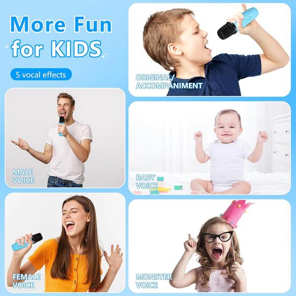 Mini Karaoke Machine with 2 Wireless Microphones for Kids Adults, Kids Karaoke Machine for Girls 18 Pre-Loaded Songs 4, 5, 6, 7, 8, 10, 12+ Years