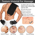 Anezus Exfoliating Back Scrubber Bath Gloves Set, Exfoliating Shower Towel with Shower Gloves for Body Scrub, Back Cleaner Wash Gloves to Remove