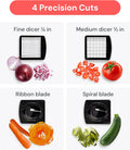 Fullstar Vegetable Chopper and Spiralizer - Food Chopper with Container, Fruit Slicer, Kitchen Gadgets & Accessories, Home Essentials (4 in 1, White)