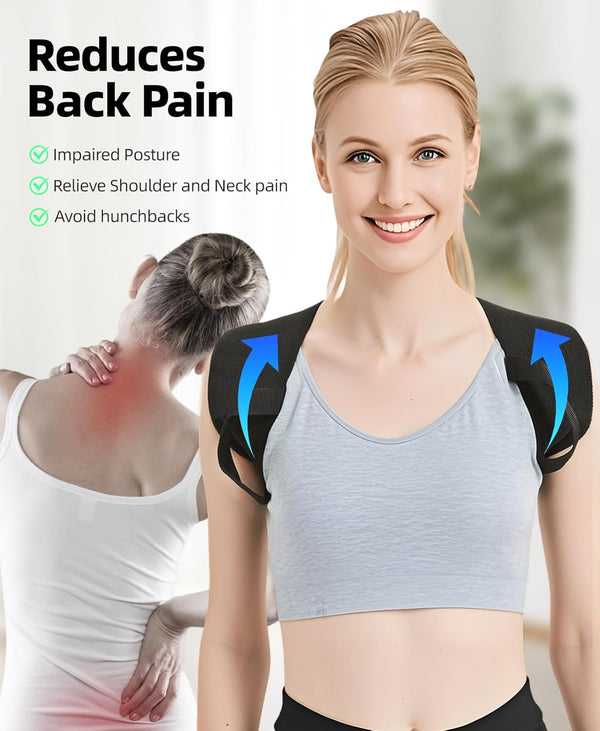 Posture Corrector for Women Men Back Straps for Posture Upper Back Support Pcroviding Pain Relief from Shoulde, Rlumbar and Clavicle-M