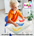Building Blocks Table for Kids 7 in 1 Activity Table Set for Toddler, with Chair & 2 Hanging Storage Boxes, Compatible with Building Bricks