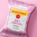 Burt'S Bees Rose Water Face Wipes, for All Skin Types, Hydrating Micellar Makeup Remover & Facial Cleansing Towelettes, 30 Ct (3-Pack)