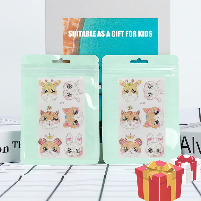 SINHOWANG Diamond Art Kits for Kids 4-8 Years Old, Arts and Crafts for Kids Ages 8-12 Girls Boys Art Supplies, 6Pcs Anim