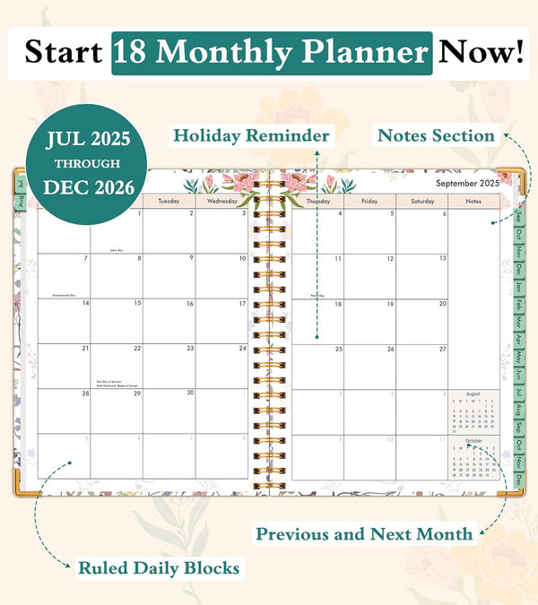 2025 Appointment Book, 2025 Academic Planner 18 Months Weekly and Monthly (January 2025 - June 2026), 8.5"X11" Daily Hourly Planner 60-Minute Time