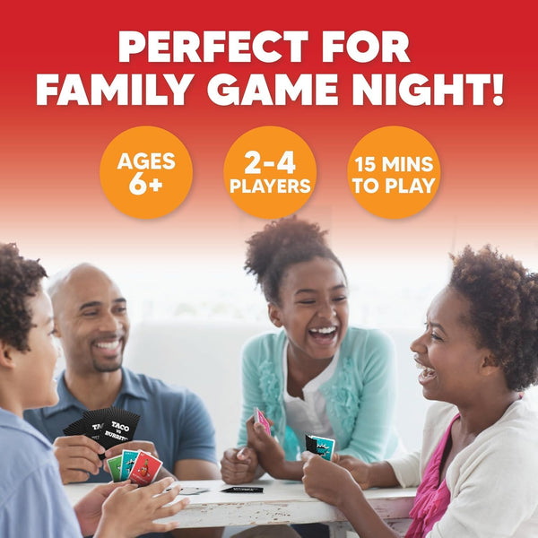 Taco Vs Burrito - the Wildly Popular Surprisingly Strategic Card Game Created by a 7 Year Old - 5 Ways to Play - a Family-Friendly Party Game for