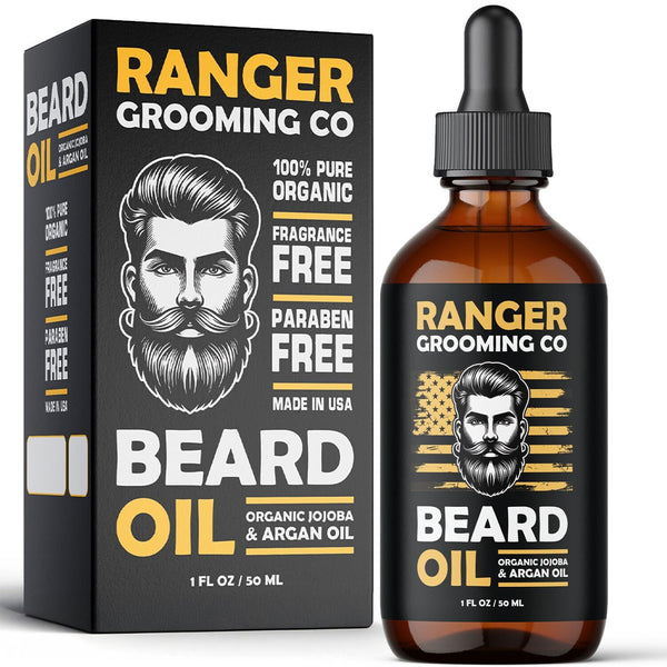 Leven Rose Beard Oil for Men and Beard Softener 100% Pure Natural for Bearded Men, Mustaches, and Moisturized Skin 1 Oz by Ranger Grooming Co