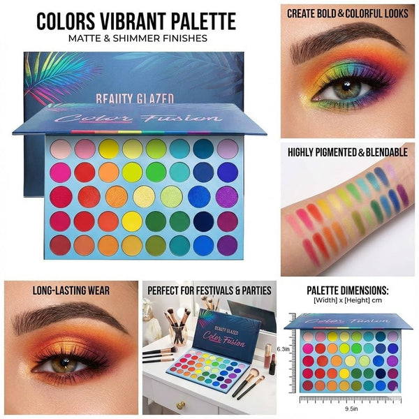 39 Color Rainbow Eyeshadow Palette - Professional Makeup Matte Metallic Shimmer Eye Shadow Palettes - Ultra Pigmented Powder Bright Vibrant Colors