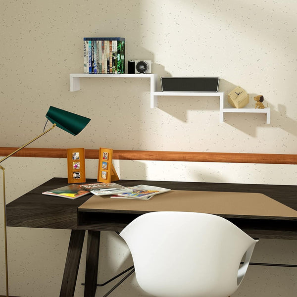 SRIWATANA Floating Shelves Wall Mounted, Solid Wood Wall Shelves, White 1.white