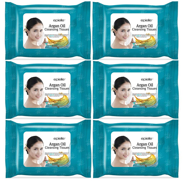 Epielle Argan Oil Makeup Remover Cleansing Wipes Tissue | Gentle for All Skin Types | Daily Facial Cleansing Towelettes | Removes Dirt, Oil,