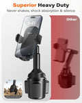 Apps2Car Universal Car Cup Phone Holder | Quick Extension Long Arm | 360Â° Swivel | Adjustable for Iphone, Samsung, Google, and All Smartphones |