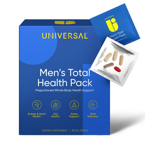 Men'S Total Health Daily Vitamin Packs - 22 Essential Minerals & Vitamins for Men, All-In-One Multivitamin Supplement for Energy, Stress Support,