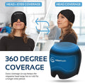 Migraine Relief Cap Ice Head Wrap and Hat | Hot/Cold Gel Pack with Face and Eye Mask Compress for Headache Relief - Black - FSA HSA Eligible