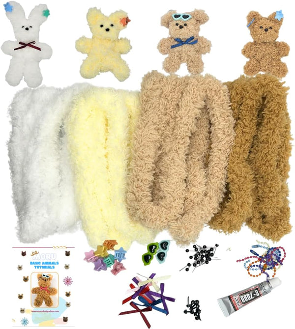 Moru Fur Pipe Cleaner Craft Kit , Soft, Thick, Long Teddy Fur-Wrapped Stem Wire for DIY Art & Craft. with Decorative Accessories