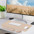 Bloss Leather Desk Pad and Keyboard Wrist Rest, Large Mouse Pad + Keyboard Pad+Mouse Wrist Support, Non-Slip Desk Mat Protector for Office,