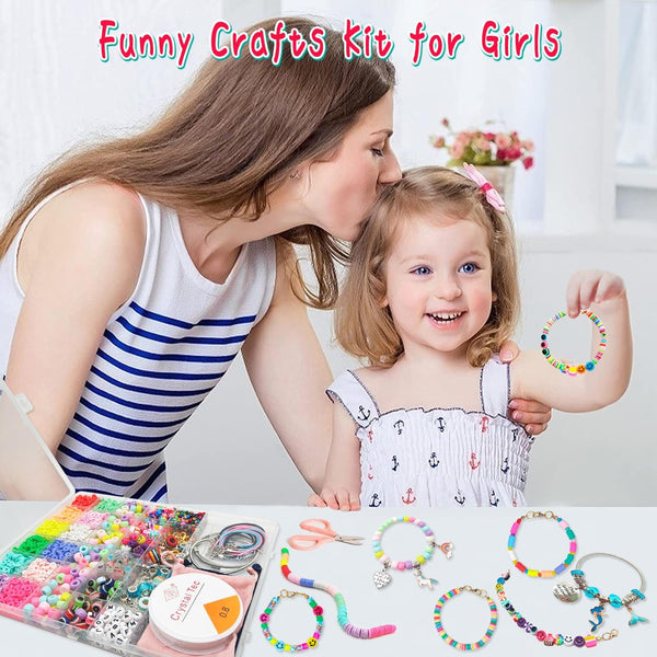 Leitait Girls Toys Bracelet Making Kit -3400Pcs Charm Jewelry Making Kit Supplies,Unicorn/Mermaid Crafts Birthday Christmas Gifts for Girls Ages 5