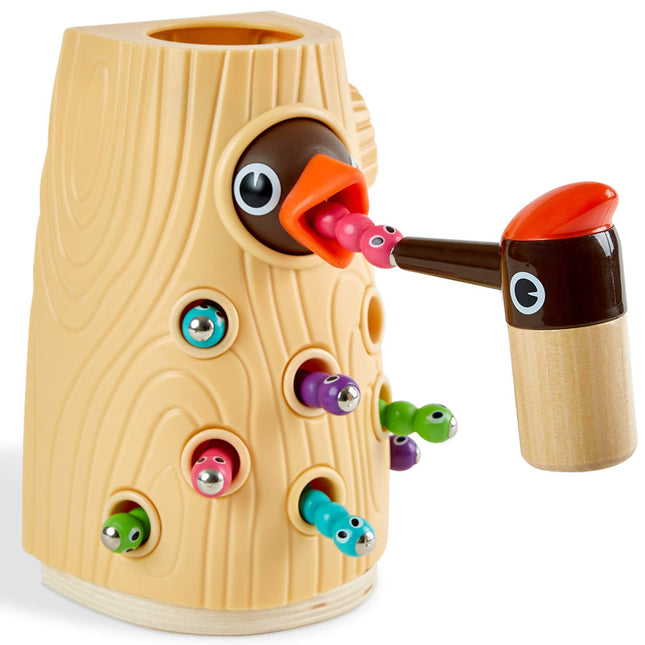TOP BRIGHT Montessori Toys for 2 Year Old Girl and Boy, Fine Motor Skills Toddler Toys Age 2-4, Woodpecker Worm Toy Magn