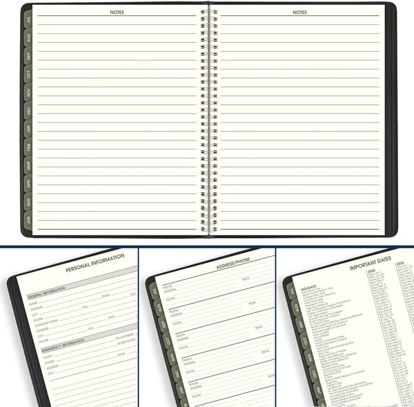 AT-A-GLANCE Planner 2025-2026 Academic, Weekly & Monthly, Quarter-Hourly Appointment Book, 8-1/4" X 11", Large, Monthly Tabs, Flexible Cover,