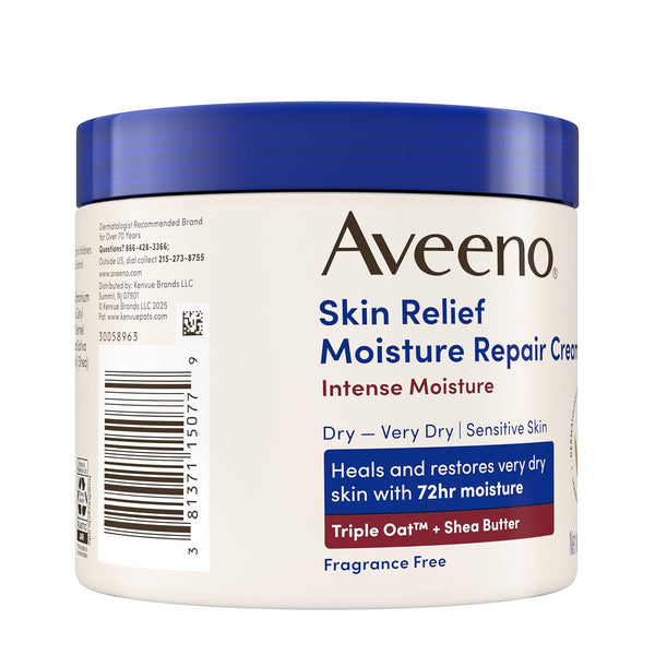 Aveeno Skin Relief Intense Moisture Repair Body Cream with Triple Oat & Shea Butter Formula, Helps Relieve & Restore Extra-Dry Skin with