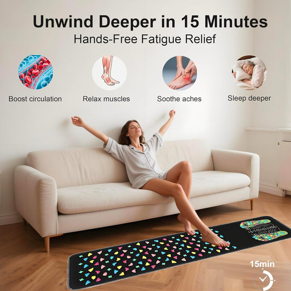 Acupressure Massage Mat for Feet, Reflexology Pressure Point Mat, Foot Massager