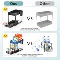 Under Sink Organizers and Storage, 2 Pack Large Capacity Heavy Load Pull-Out under Sink Shelves with Sliding Drawer for Kitchen and Bathroom,