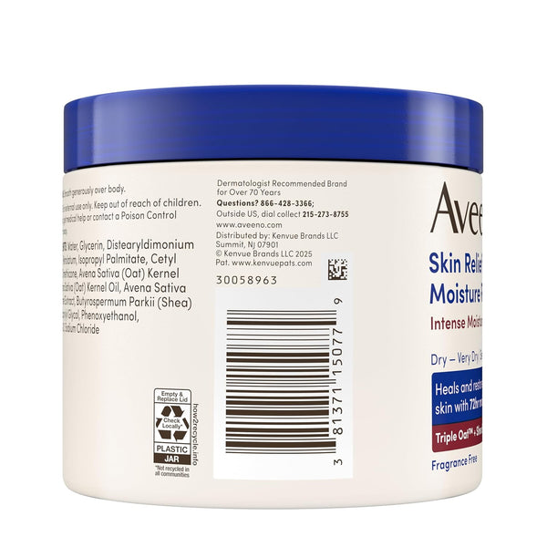 Aveeno Skin Relief Intense Moisture Repair Body Cream with Triple Oat & Shea Butter Formula, Helps Relieve & Restore Extra-Dry Skin with