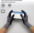 Work Gloves Microfoam Nitrile Coated-6 Pairs,Seamless Knit Nylon Gloves,Gray Work Gloves