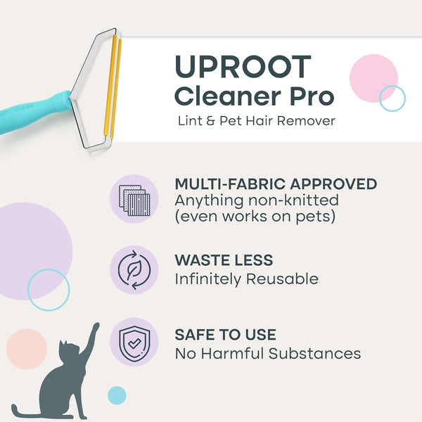 Uproot Cleaner Pro Pet Hair Removal Tool - Special Dog Hair Remover Multi Fabric Edge and Carpet Rake by Uproot Clean - Cat Fur Remover for Couch,