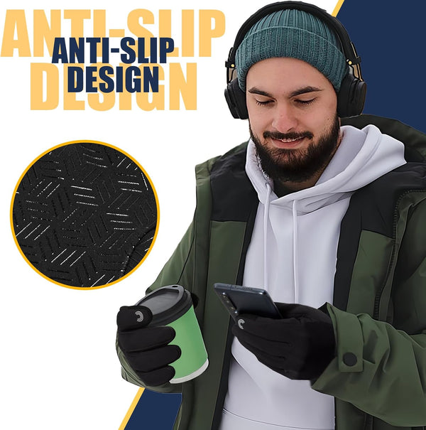 Pixel Panda Winter Gloves for Men Women Warm Touchscreen Gloves for Cold Weather Thin Water-Resistant Windproof Non-Slip Gloves for Cycling,