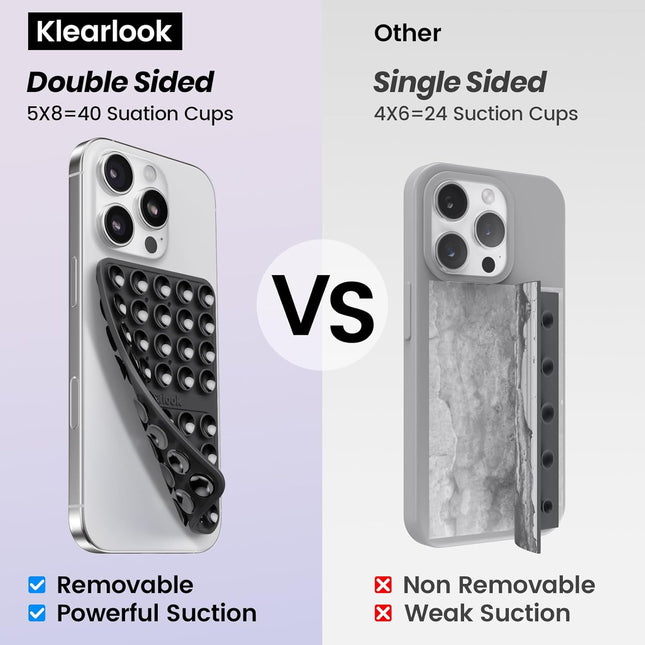 Klearlook 4Pack Silicone Suction Cup Phone Case Mount Double Sided, Sticky Phone Grip for Cell Phone, Hands-Free Phone A