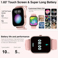 Smart Watch for Men Women Compatible with IOS Android Phone, 1.83" Full Touchscreen IP68 Waterproof Smartwatch,Fitness Tracker with Make/Recive
