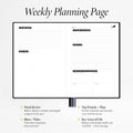 Daily Planner, Calendar & Life Organizer to Improve Time-Management, Productivity & Happiness | Vegan Leather Hardcover Notebook with Blank Dates,