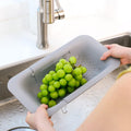 BLUE GINKGO over the Sink Colander Strainer Basket - Wash Vegetables and Fruits, Drain Cooked Pasta and Dry Dishes - Extendable - New Home Kitchen