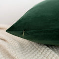 Rainroad Velvet Decorative Throw Pillow Covers Cushion Cover Pillow Case for Sofa Couch Bed Chair,Soft Square Dark Green Throw Pillows 18X18