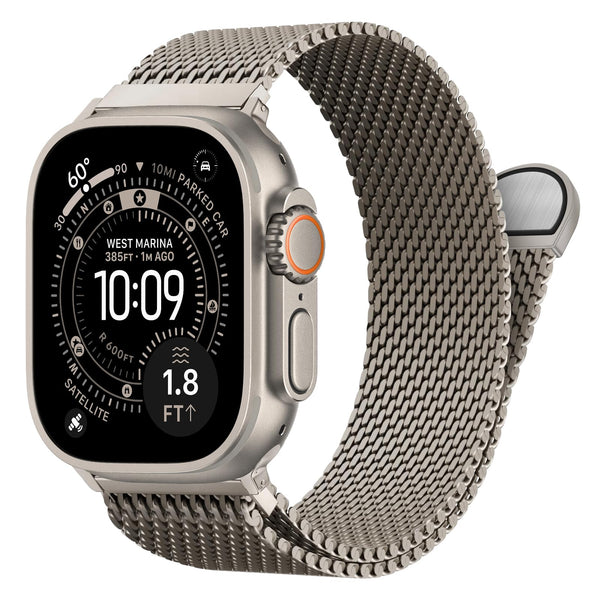 Milanese Mesh Loop for Apple Watch Ultra 2 Band 49Mm 46Mm 45Mm 44Mm 42Mm 41Mm 40Mm 38Mm Men Women,Stainless Steel Metal Bands Magnetic Buckle