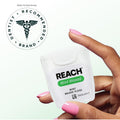 REACH Waxed Dental Floss, Mint, Plaque Remover for Teeth, Shred Resistant, Floss Slides Smoothly, Easy to Use, Waxed, Deep Cleaning Teeth, Oral