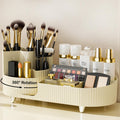 360Â° Rotating Vanity Makeup Organizer with Brush Holder, Large Spinning Cosmetic Storage for Skincare, Perfumes and Lotions