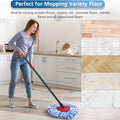 8 Pack Rinseclean Spin Mop Replacement Head Refills with 1 Rotating Mop Base Compatible with O Ceda Rinseclean 2 Tank System, Blue Microfiber Mop